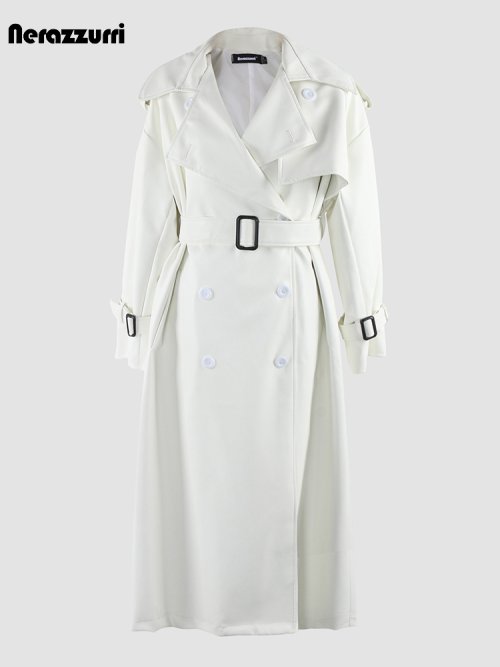 Image de Trench Coat Noir Femme - Style Coréen Surdimensionné