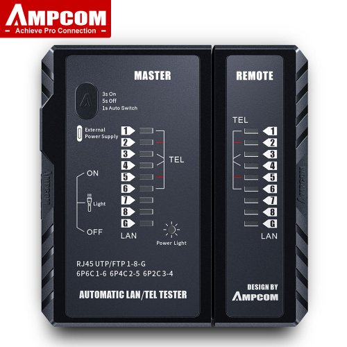 Afbeelding van Ampcom Netwerk Kabel Tester Lan Wire Tester Tool Networking Tool Ethernet Kabel Reparatie Voor Rj45 Rj11 Rj12 Cat5 Cat6 Cat7 Cat8