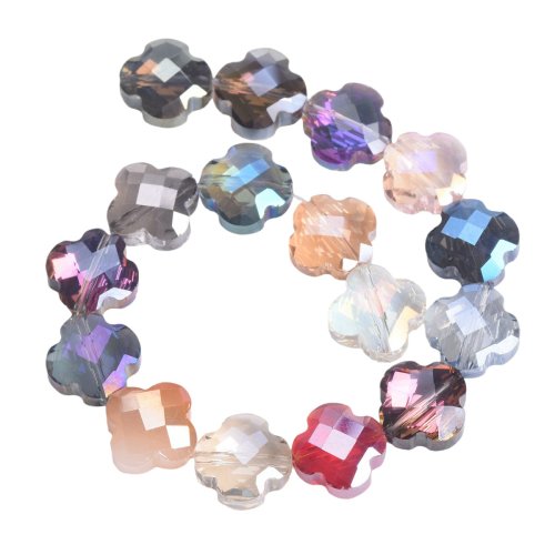 Bild von Facettierte Kleeblatt-Perlen – 12mm Kristallglas für DIY-Schmuck