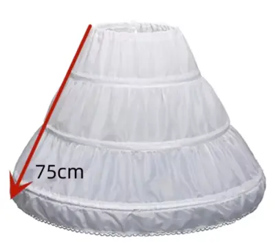Image de Jupon Crinoline Blanc à 3 Cerceaux - Volume Élégant pour Robe de Bal