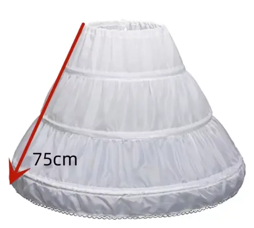 Image de Jupon Crinoline Blanc à 3 Cerceaux - Volume Élégant pour Robe de Bal