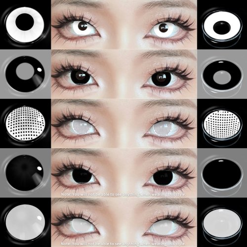 Afbeelding van EYESHARE Cosplay Wit Gekleurde Contactlenzen 2 stks Crazy Red Contactlenzen Anime Zwarte Ooglenzen Halloween Schoonheid Make-up Lens