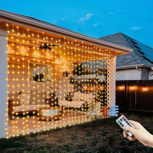 Immagine di Tenda USB Illuminazione Stringa Casa Parete Matrimonio Compleanno Decorazione Capodanno Festa di Natale Luci a LED per le vacanze