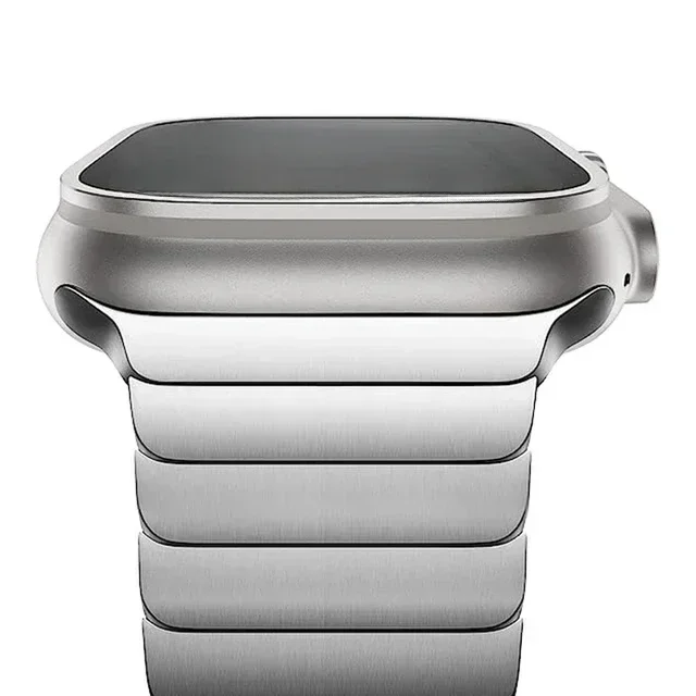 Immagine di Cinturino color titanio per Apple Watch Ultra 3 49mm 11 10 46mm 9 8 7 5 se loop per iwatch 45mm 41 42 44mm bracciale in acciaio inossidabile