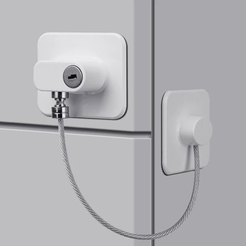 Imagen de Cerradura de seguridad para niños y bebés, cierre de puerta con Cable de apertura para ventana y refrigerador, Protector de seguridad para niños