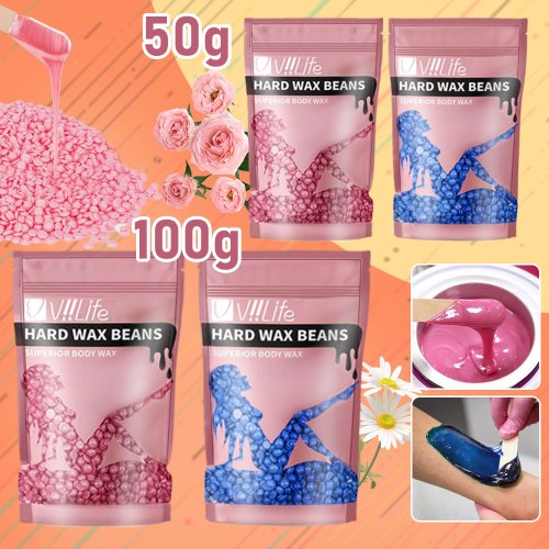 Image of Natural Hard Wax Beans for Smooth Skin – Organic Hair Removal for Face, Bikini, Legs & Body – Unisex Depilatory Wax Beads