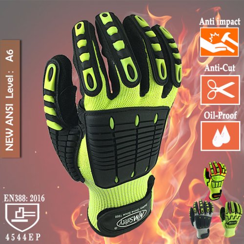 Imagen de Guantes de Trabajo Resistentes a Cortes con Protección Antivibración y Antiimpacto