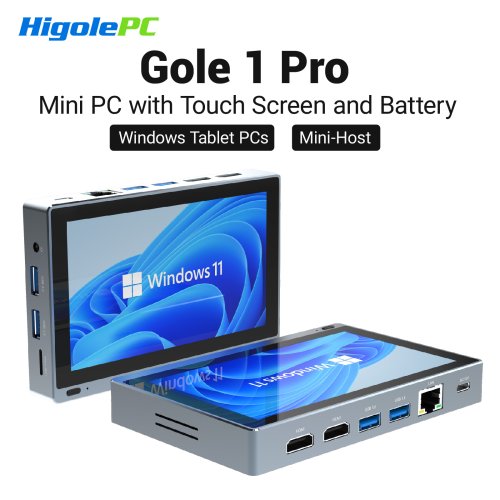 Immagine di Higole Gole 1 Pro 5.5'' Mini PC senza ventola Intel J4105 Windows 11 WiFi5 8G 128G 2500mAh con schermo Laptop PC desktop Mini computer
