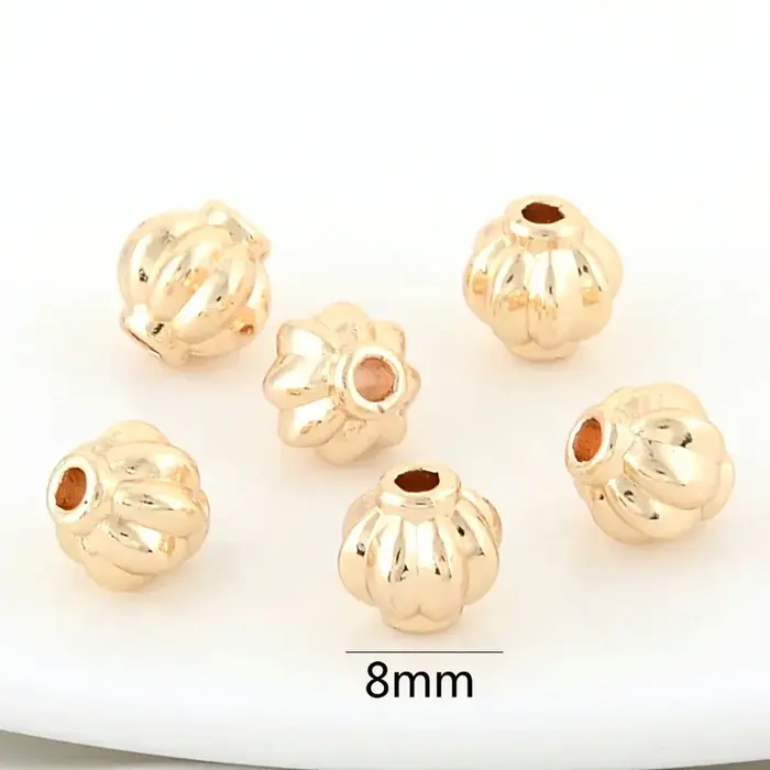 Image de Perles d'espacement dorées 14K - 6 pièces