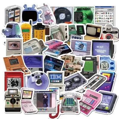 Image de Stickers Rétro Mignons pour Téléphone, Ordinateur & Skate