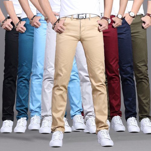 Image de Pantalons Homme Slim Fit Coton - 9 Couleurs