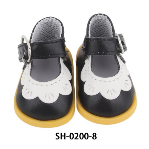 Zdjęcie Skórzane buty dla lalek 14 cali – eleganckie botki z sercem i kokardką dla lalek American Girl, Lise i Nancy, 35 cm