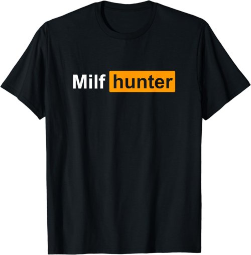 Afbeelding van MILF Hunter |   Grappige volwassen humor grap voor mannen die van Milfs houden T-shirt mannen kleding tops grafische T-shirts Camisetas streetwear
