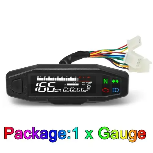 Image de Tachymètre Digital Universel pour Moto - Écran LCD LED