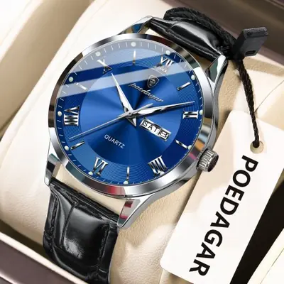 Image de Montre Homme Luxe Quartz - Cuir, Date & Semaine