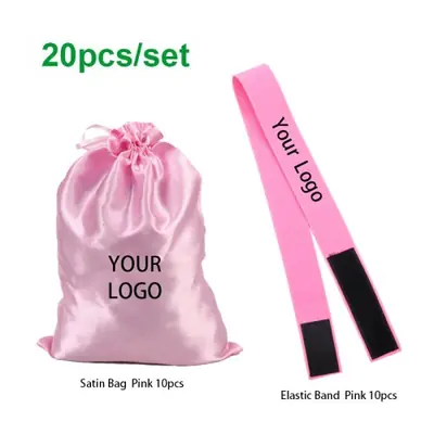 Image de Sacs de Perruque en Satin Soyeux - Lot de 10