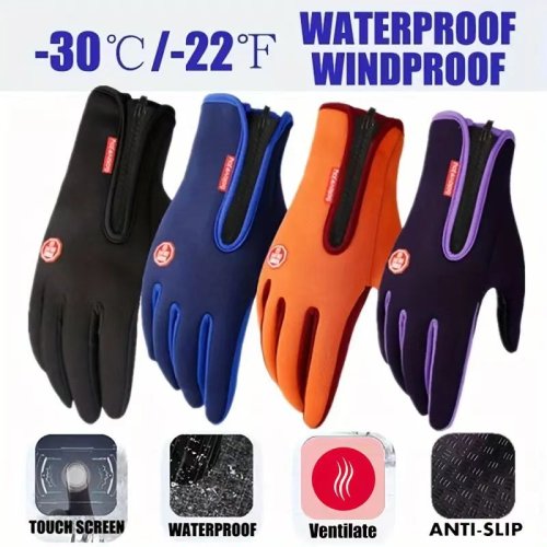 Image of Premium Outdoor Cycling Gloves for Men and Women – Warm, Anti-Slip, Windproof Winter Bike Gloves with Touchscreen Compatibility