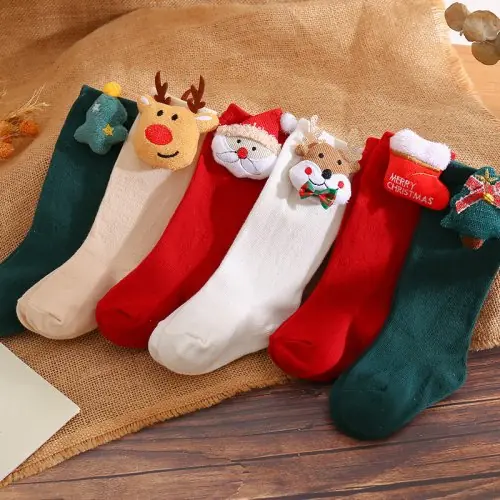 Image de Chaussettes de Noël à Gros Nœud pour Bébés