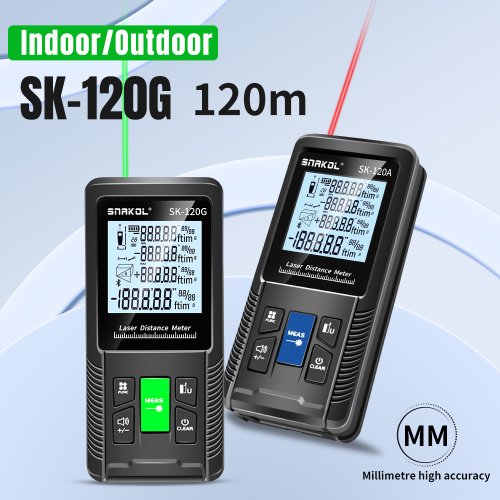 Afbeelding van Digitale Laser Afstandsmeter tot 120 Meter - Precisie Meting voor Thuis & Professieel Gebruik