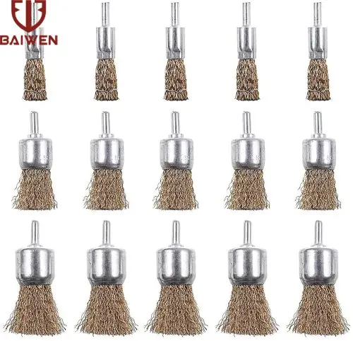 Image de Brosses à Roue en Acier Plaqué Cuivre - Polissage & Démoussage Métal