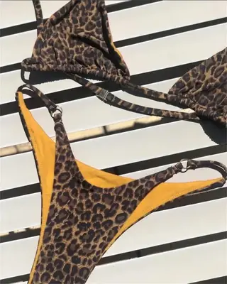 Image de Bikini Léopard Sexy Push-Up avec String Brésilien