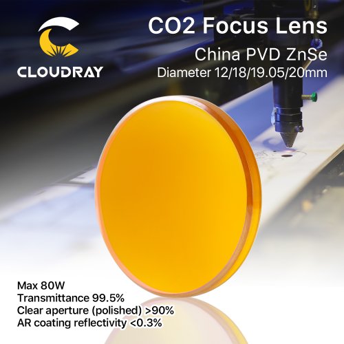 Immagine di Lente di Focalizzazione ZnSe CO2 Cloudray da 18-20 mm con Focale 38-127 mm per Macchine Laser di Taglio e Incisione