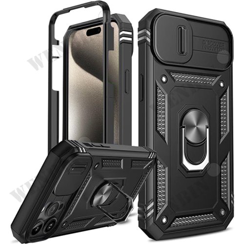 Custodia per iPhone 16, 15, 14, 13, 12, 11 Pro Max, Plus, Mini, XR, XS, X, 8, 7 Plus, 7, 8 SE: Protezione Heavy Duty con Copertura per Fotocamera e Supporto a 360 Gradi