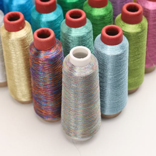 Image of Premium Metallic Embroidery Thread for Computerized Sewing Machines – 150D, 3000m per Cone, 45 Vibrant and Glittery Colors for Decorative Stitching and Creative Crafts