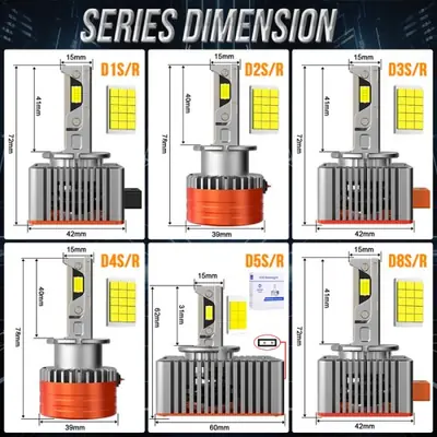 Image de Ampoules LED Phare D1S/D3S/D4S - 600000LM Super Lumineuses