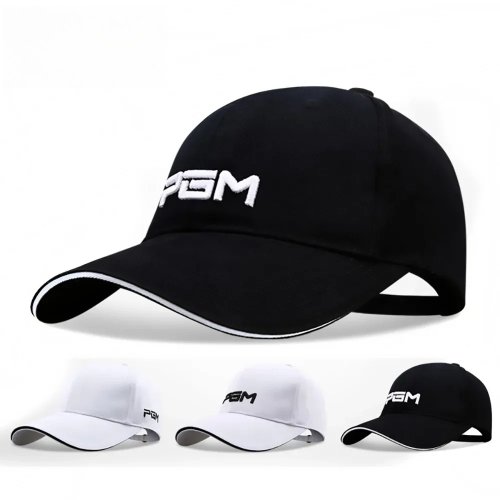 Imagen de Gorra de Golf Ajustable para Hombre y Mujer, Sombrero Deportivo Transpirable para Ciclismo, Senderismo y Viajes al Aire Libre, Diseño en Blanco y Negro, Hecho de Algodón Resistente al Viento - Modelo MZ018