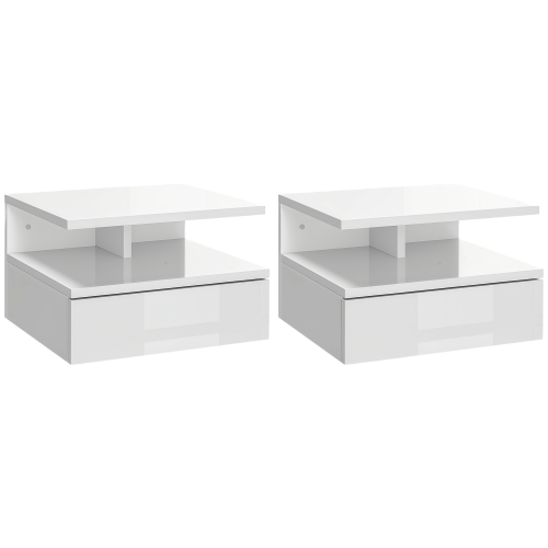 Imagen de Mesitas de Noche Flotantes con Cajón - Set de 2 Unidades