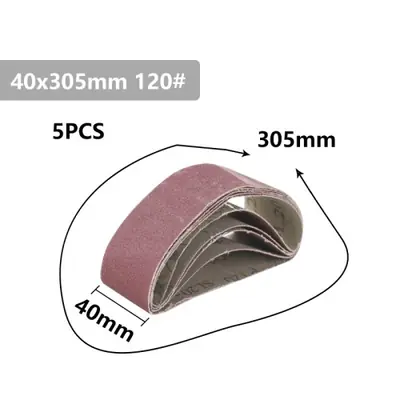 Image de Bandes Abrasives 40x305mm - 5 Pièces pour Polissage Métal & Bois