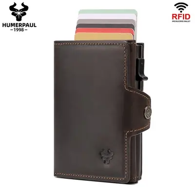 Image de Portefeuille Homme Minimaliste en Cuir Crazy Horse