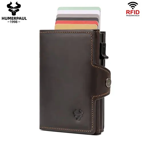 Image de Portefeuille Homme Minimaliste en Cuir Crazy Horse