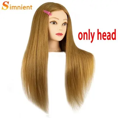 Image de Tête de Mannequin 26 Pouces - Cheveux Humains Réels