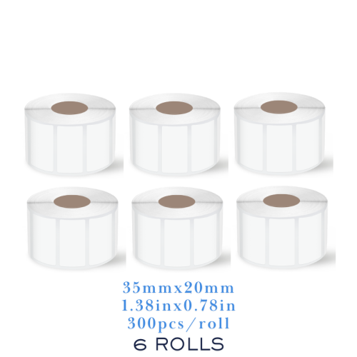 Image de Étiquettes Thermiques Blanches Anti-Huile - 6 Rouleaux