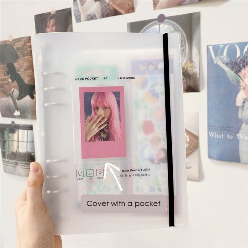 Bild von A5 Mattes Herz-Foto-Scrapbook-Binder nachfüllbar, 7,6 cm, Idol Collection Binder für Mädchen – Kreatives Bastelalbum mit praktischem Einstecksystem