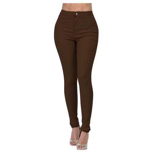 Immagine di Jeans Slim Fit Donna a Vita Alta 2025 - 7 Colori Disponibili, Pantaloni Skinny in Denim Elasticizzato, Moda Casual per Donne Taglie S-2XL