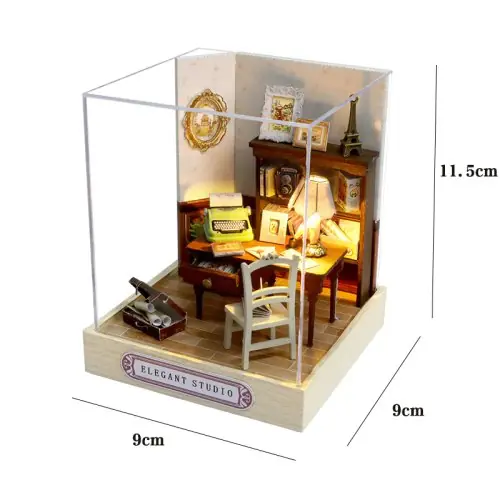 Image de Mini Maison de Poupée Chaton - Puzzle 3D en Bois