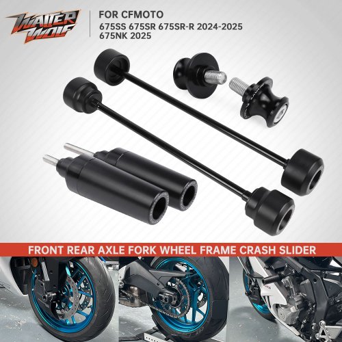 Image of Motorcycle Front Rear Wheel Sliders For CFMOTO 675NK 675SS 675SR 675SR-R Fairing Frame Crash Slider Swingarm Spool Stand 675 SRR