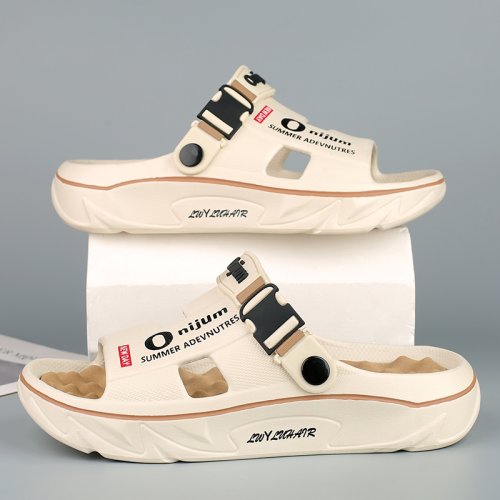 Bild von Sommer männer Massage Hausschuhe Indoor Outdoor Sandalen Strand Bequeme Weiche Rutschen Clogs Casual Schuhe Männer Frauen Hause Hausschuhe