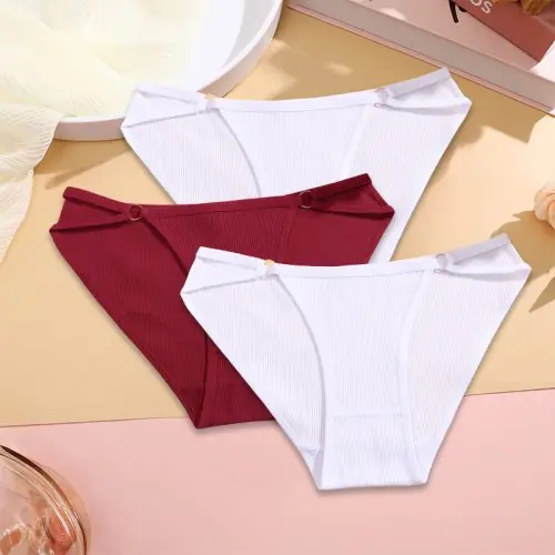 Image de Ensemble Lingerie Femme 3 Pièces en Coton Doux