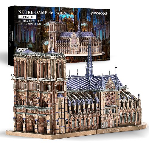 Imagen de Rompecabezas de Metal 3D de la Catedral de Notre Dame de París - Kit de Construcción para Adultos, Modelo Arquitectónico Detallado, Juguete Educativo y Regalo Ideal para Amantes de la Arquitectura