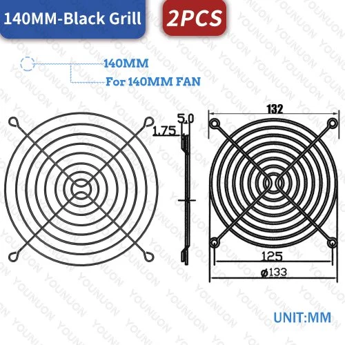 2PCS 140MM Grills