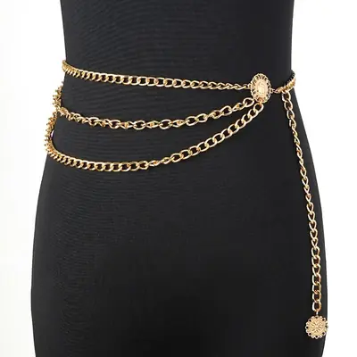 Image de Ceinture Chaîne Vintage avec Strass pour Femme