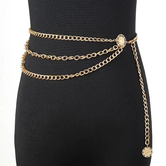 Image de Ceinture Chaîne Vintage avec Strass pour Femme