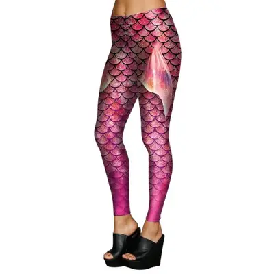 Image de Leggings Sirène Colorés Taille Haute - Effet Écailles de Poisson