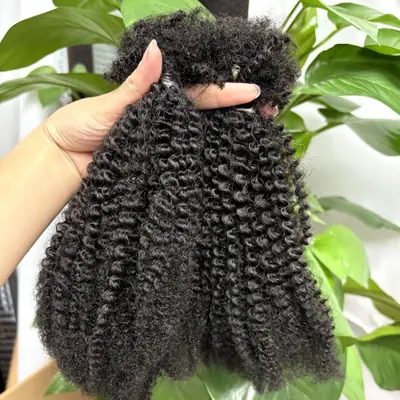 Image de Extensions de Cheveux Afro Crépus 16 Pouces - Sans Trame