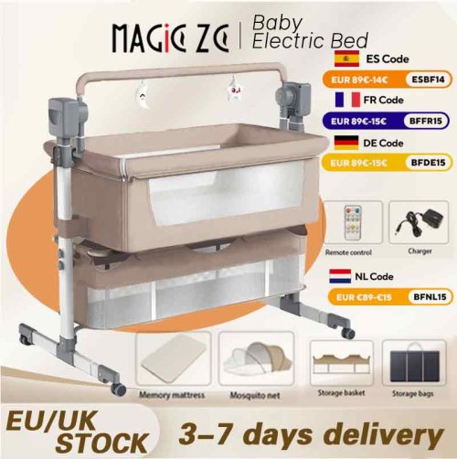 Image de Berceau Électrique Bébé - Balançoire Automatique pour Nouveau-Né
