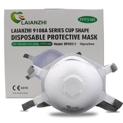 Image of Natural Protection FFP3 Cup-Style Respirator Mask with Air Valve – Disposable PM2.5 Filter for All-Day Comfort and Breathable Safety